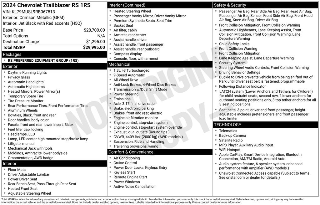 Certified 2024 Chevrolet TrailBlazer RS AWD/4WD image 32