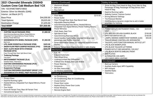Used 2021 Chevrolet Silverado 2500 Custom w/ Custom Value Package AWD/4WD image 7