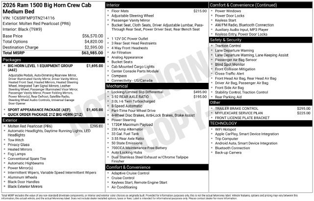 New 2026 RAM 1500 Big Horn AWD/4WD image 36
