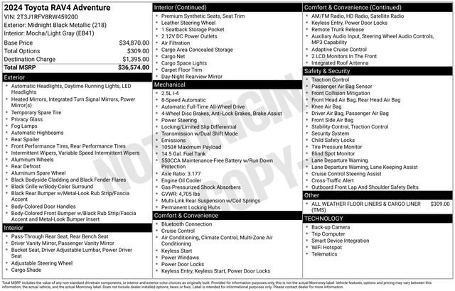 Certified 2024 Toyota RAV4 Adventure AWD/4WD image 28