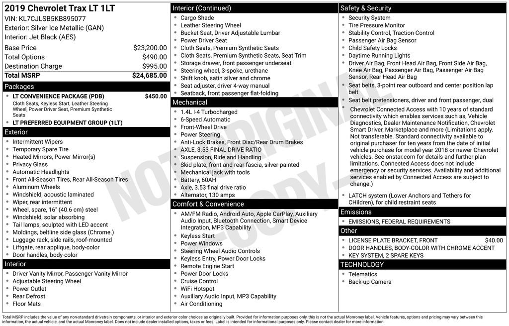 Used 2019 Chevrolet Trax LT w/ LT Convenience Package image 6