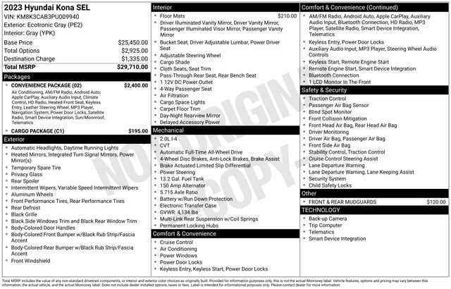 Certified 2023 Hyundai Kona SEL w/ Convenience Package image 28