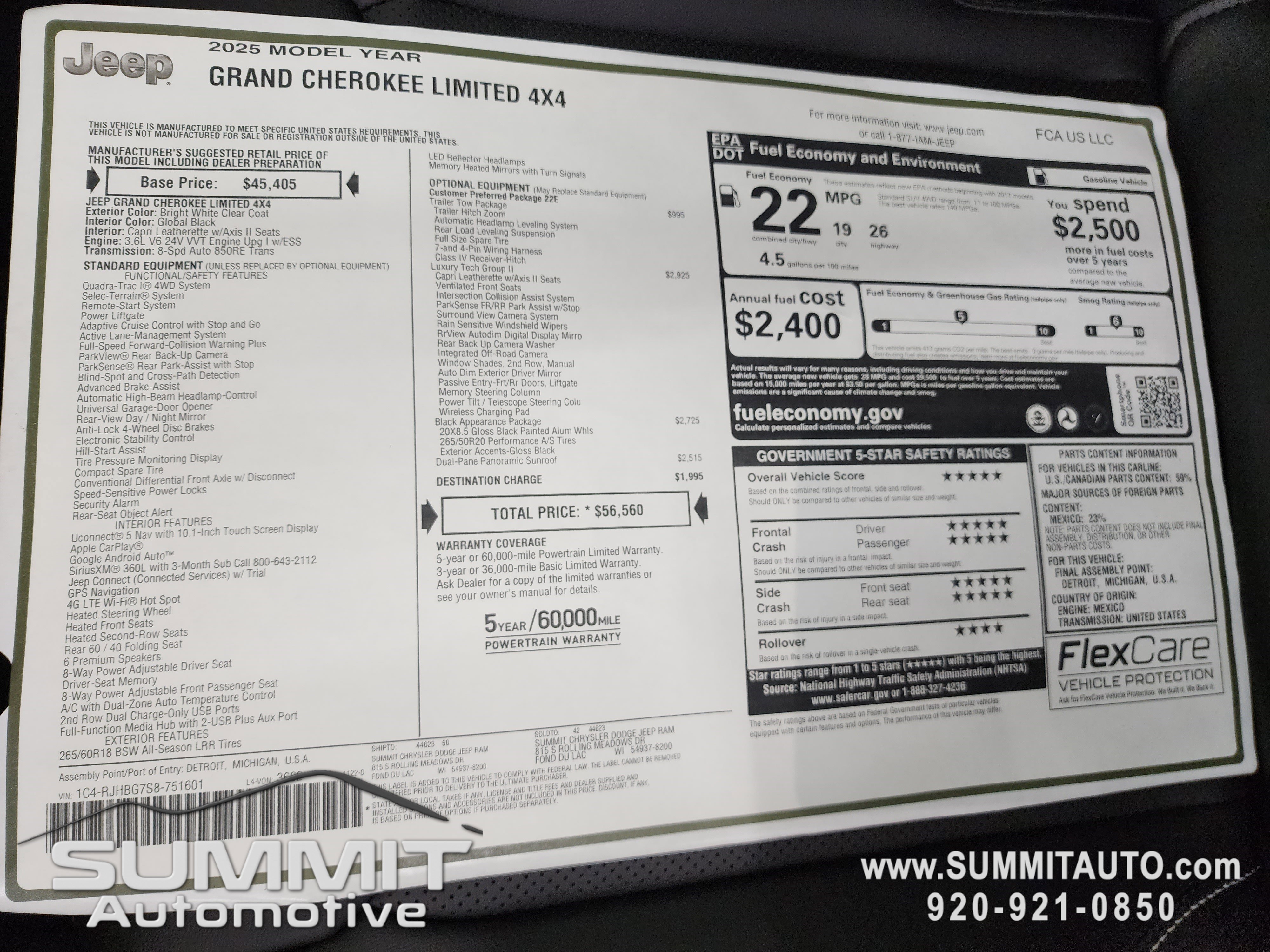 New 2025 Jeep Grand Cherokee Limited w/ Luxury Tech Group II image 39