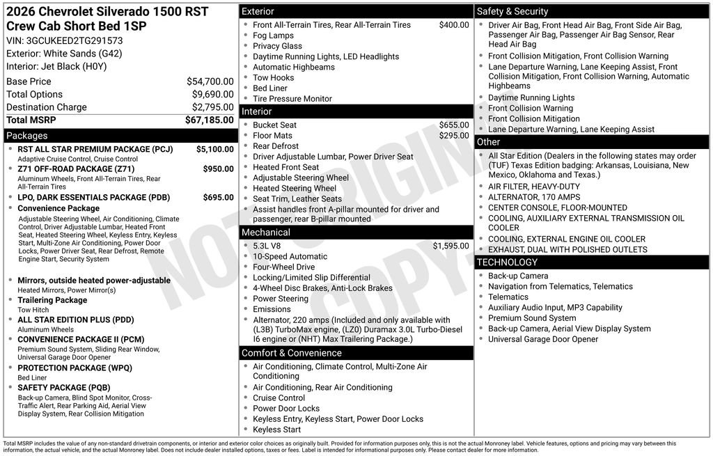 New 2026 Chevrolet Silverado 1500 RST w/ RST All Star Premium Package AWD/4WD image 8