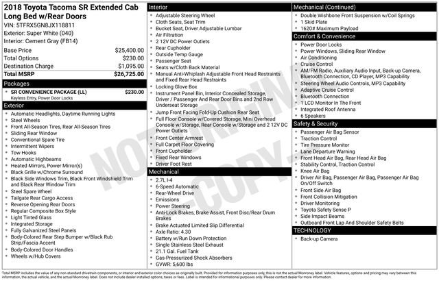 Used 2018 Toyota Tacoma SR w/ SR Convenience Package RWD image 33