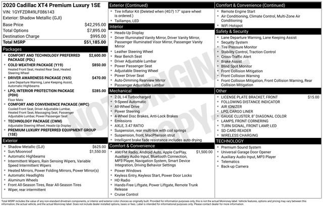 Used 2020 Cadillac XT4 Premium Luxury image 10