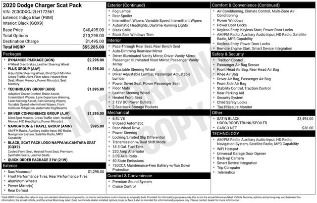 Used 2020 Dodge Charger Scat Pack w/ Dynamics Package RWD image 35