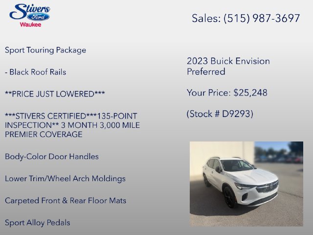 Used 2023 Buick Envision Preferred w/ Sport Touring Package AWD/4WD image 16