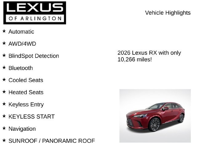 Certified 2026 Lexus RX 350 w/ Convenience Package AWD/4WD image 8