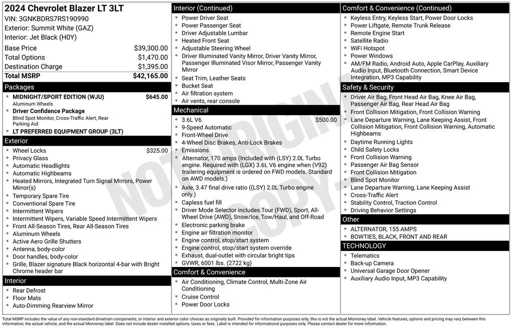 Used 2024 Chevrolet Blazer LT w/ Midnight/Sport Edition FWD image 2