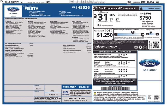 Used 2019 Ford Fiesta SE w/ Equipment Group 201A FWD image 5