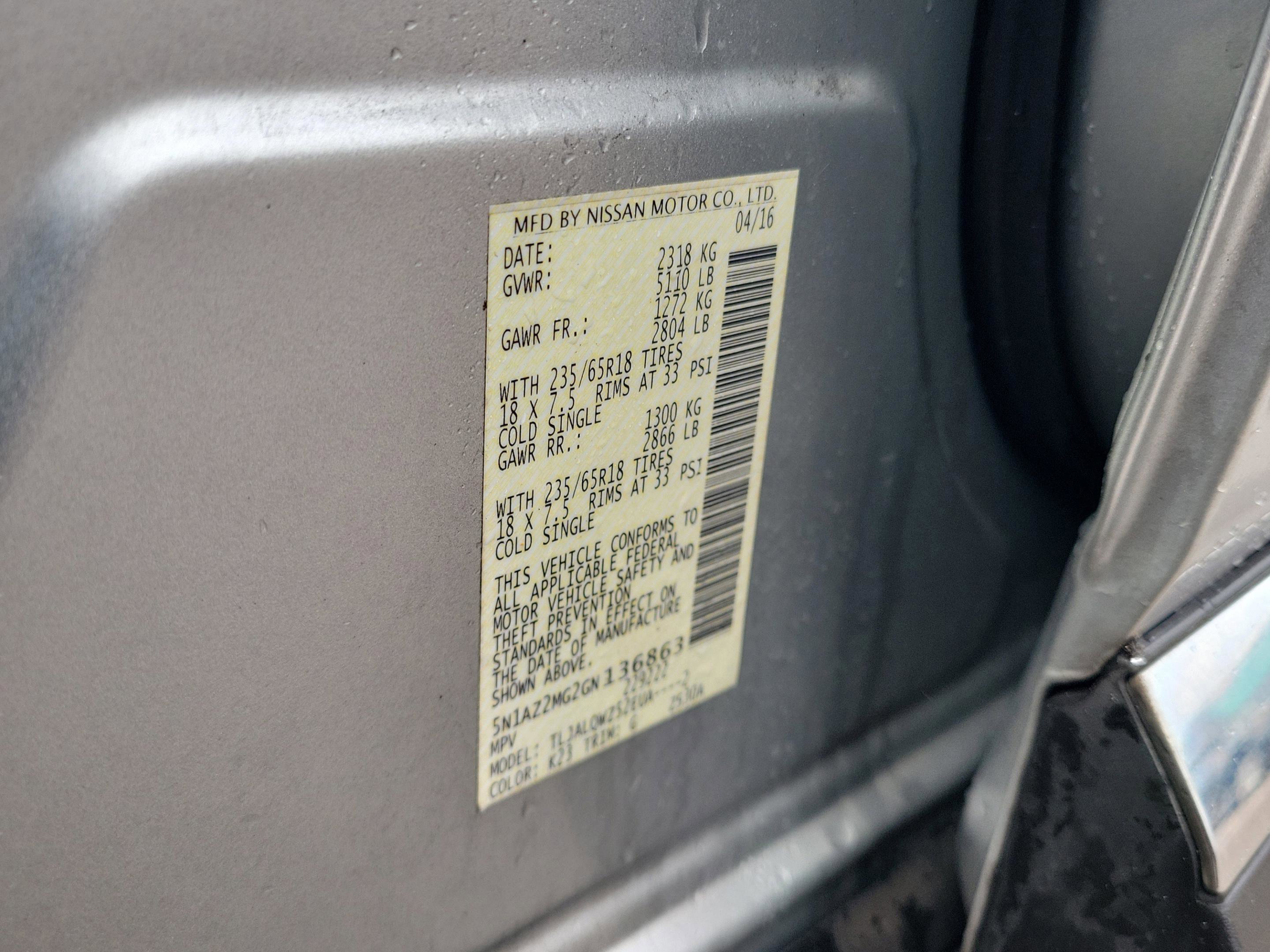 Used 2016 Nissan Murano SV image 37