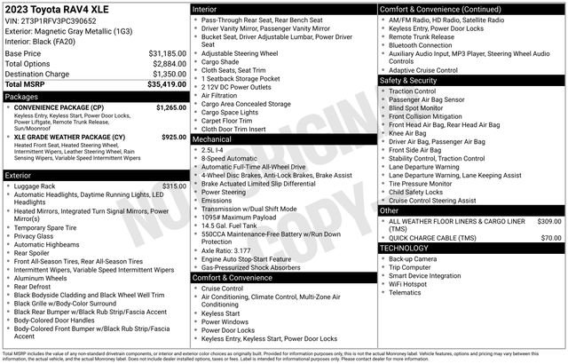 Used 2023 Toyota RAV4 XLE w/ Convenience Package image 2