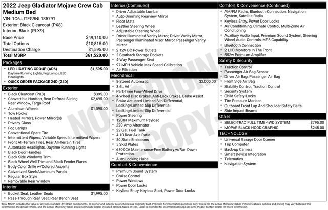 Used 2022 Jeep Gladiator Mojave w/ LED Lighting Group image 10