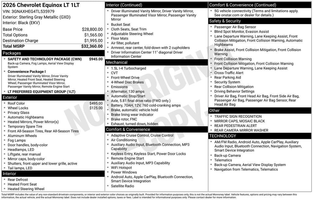 New 2026 Chevrolet Equinox LT w/ Safety and Technology Package FWD image 11