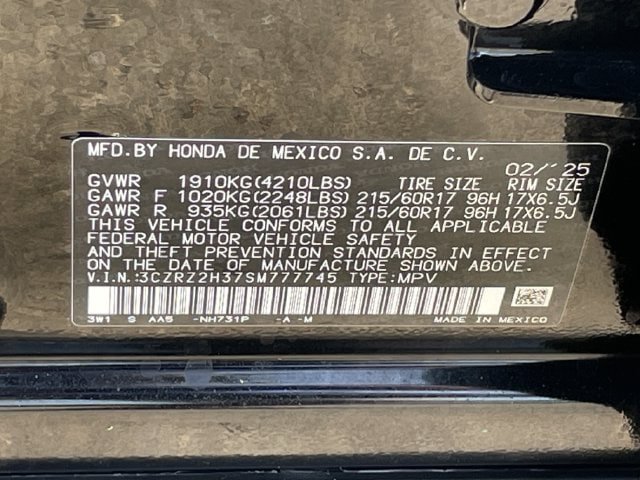 Certified 2025 Honda HR-V LX image 27