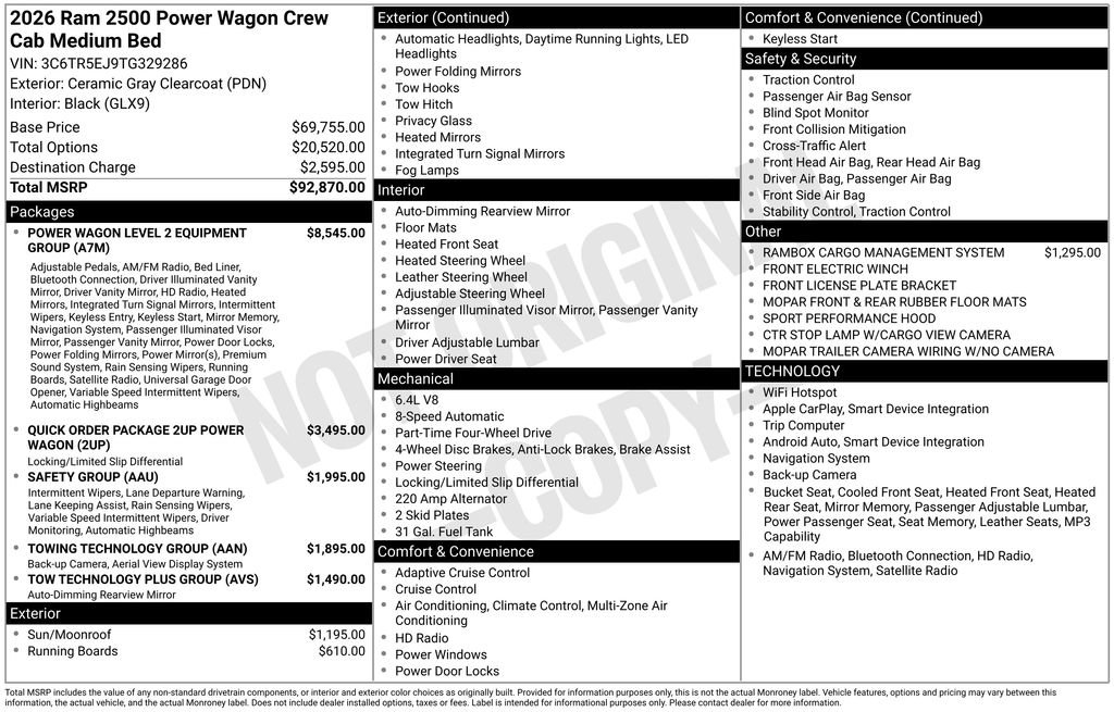 New 2026 RAM 2500 Power Wagon AWD/4WD image 2