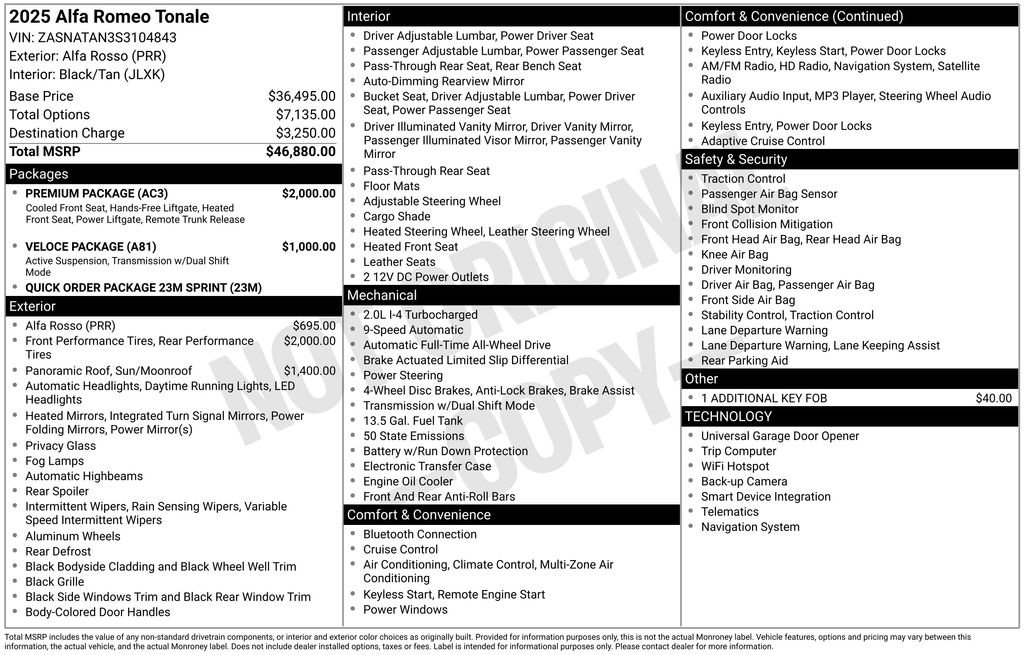 New 2025 Alfa Romeo Tonale w/ Premium Package image 2