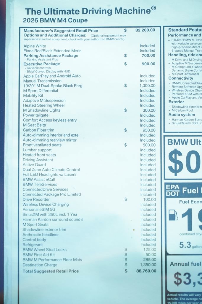 New 2026 BMW M4 Coupe w/ Executive Package image 9