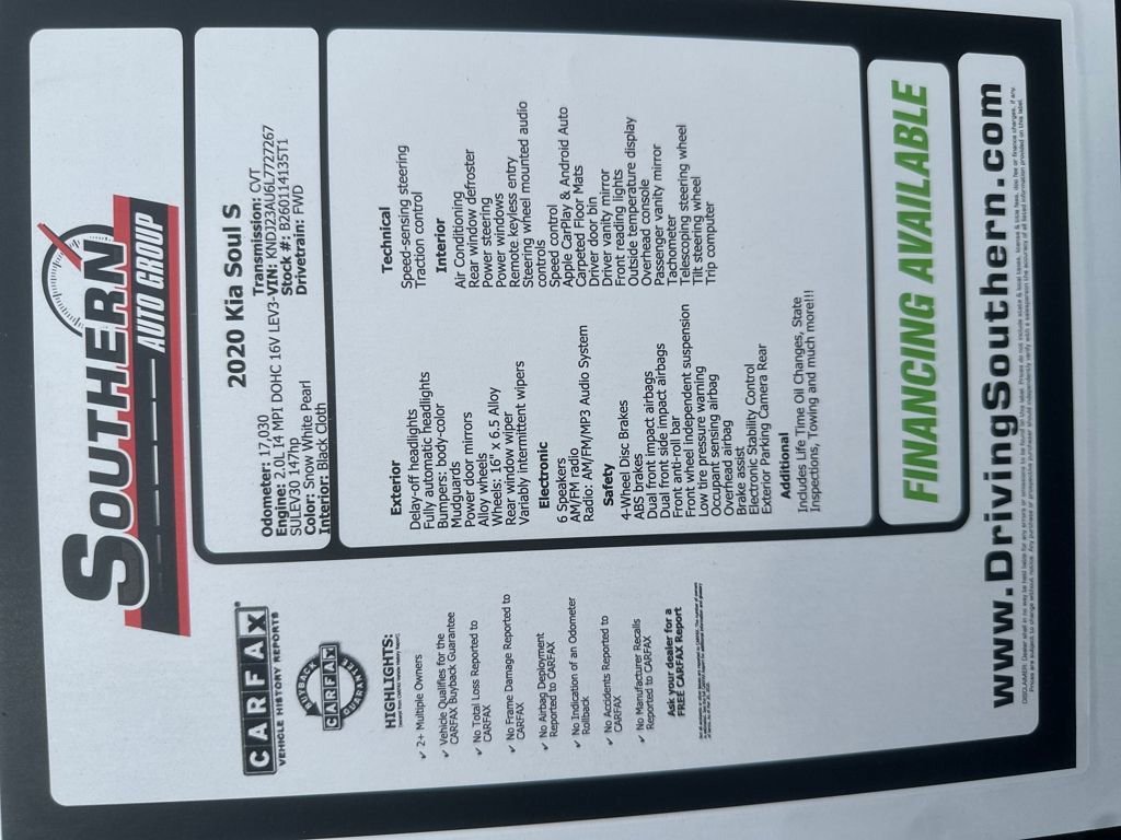 Used 2020 Kia Soul S image 7
