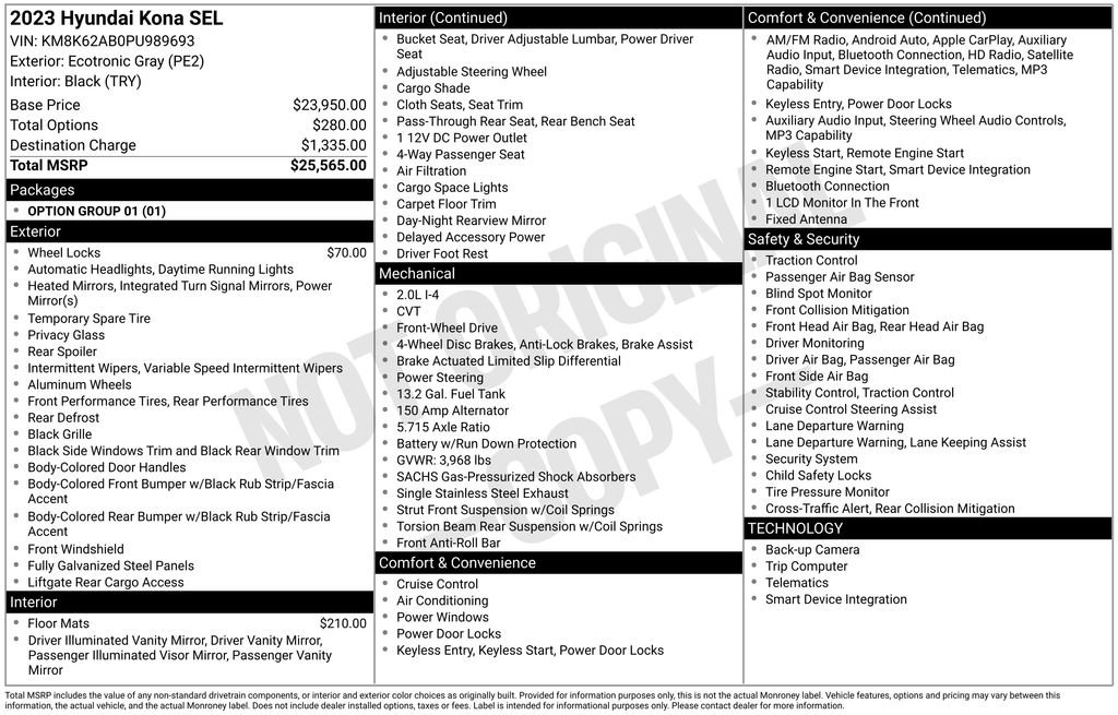 Certified 2023 Hyundai Kona SEL FWD image 3