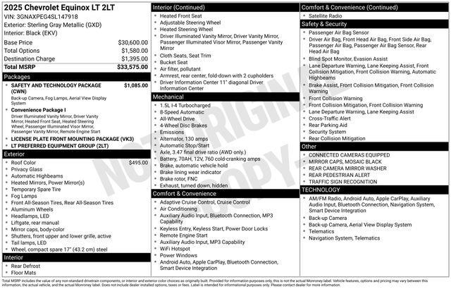 Used 2025 Chevrolet Equinox LT w/ Safety and Technology Package AWD/4WD image 31