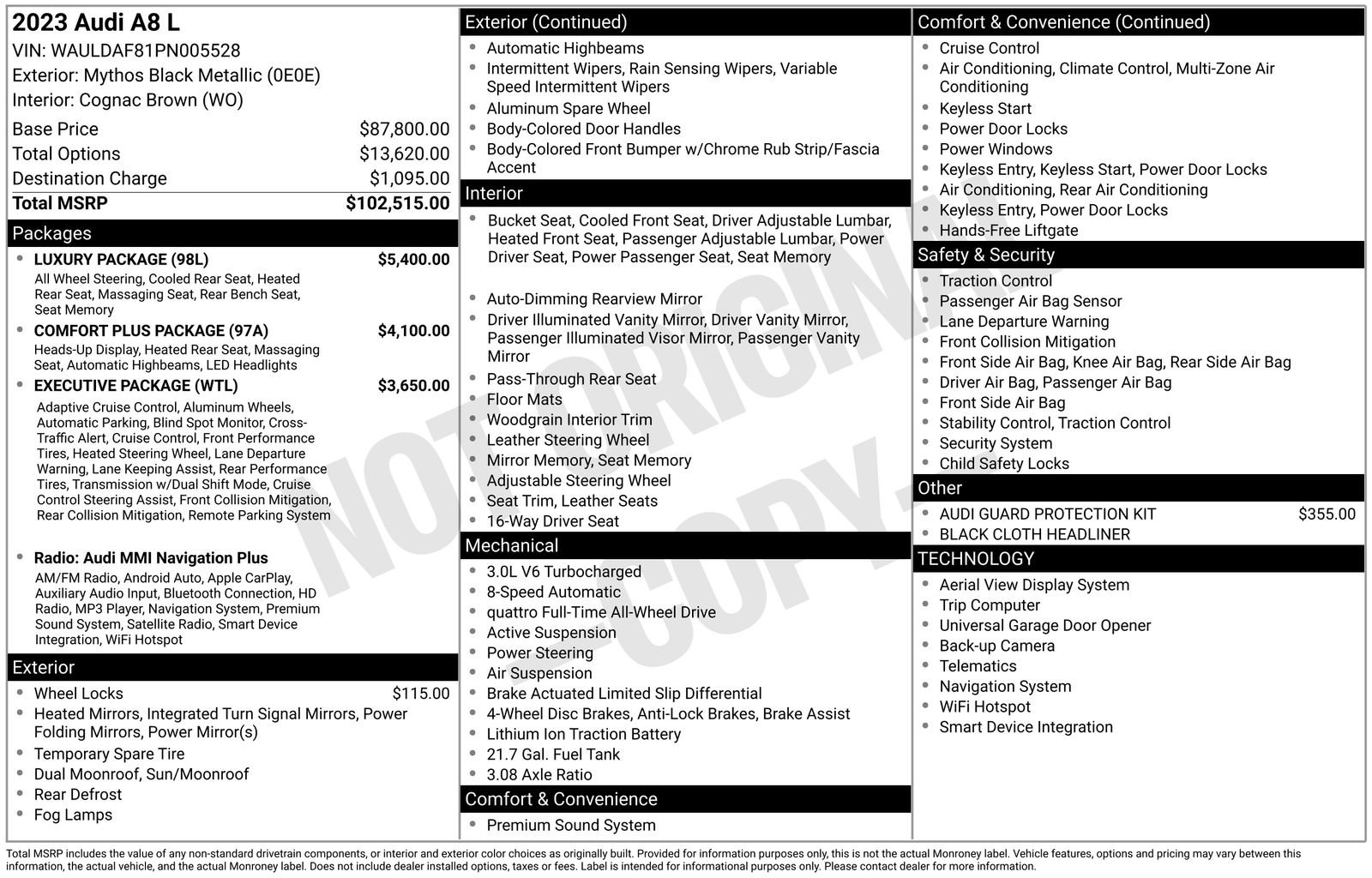 Used 2023 Audi A8 L 3.0T w/ Luxury Package image 38