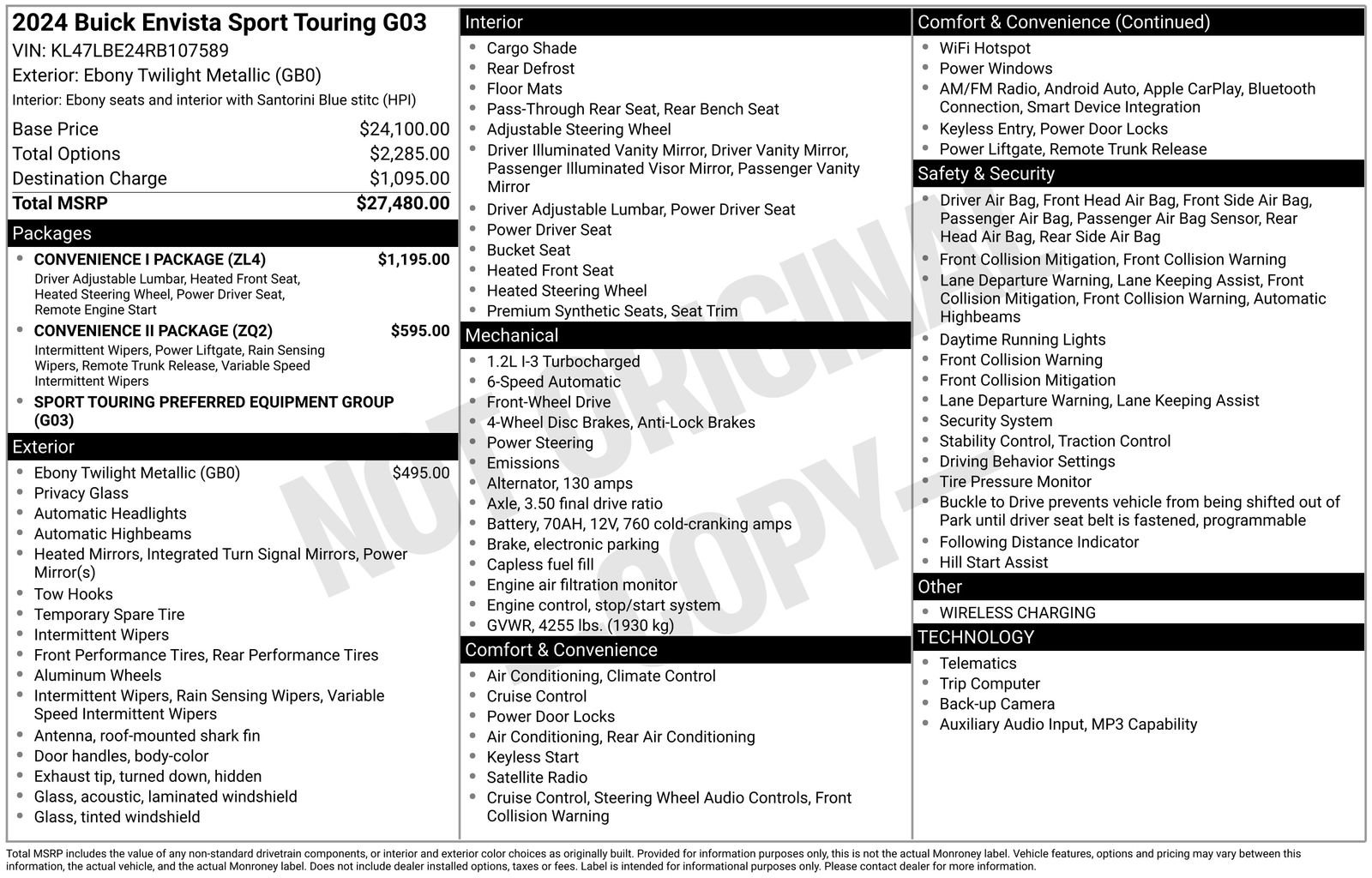 Used 2024 Buick Envista Sport Touring w/ Convenience I Package image 22