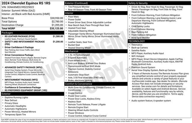 Used 2024 Chevrolet Equinox RS w/ RS Leather Package FWD image 17