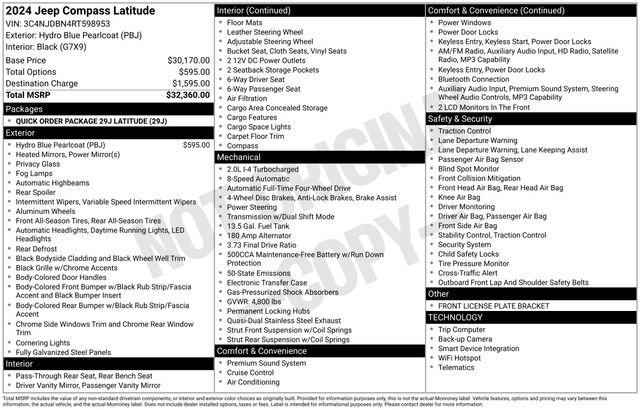 Used 2024 Jeep Compass Latitude AWD/4WD image 24