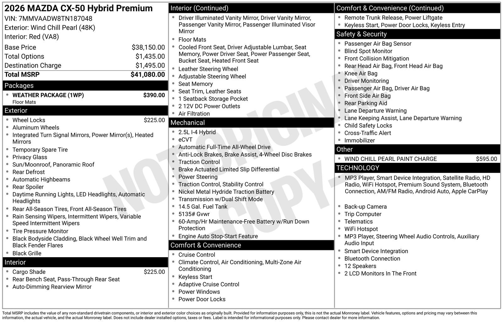 New 2026 MAZDA CX-50 AWD 2.5 Hybrid w/ Weather Package image 22