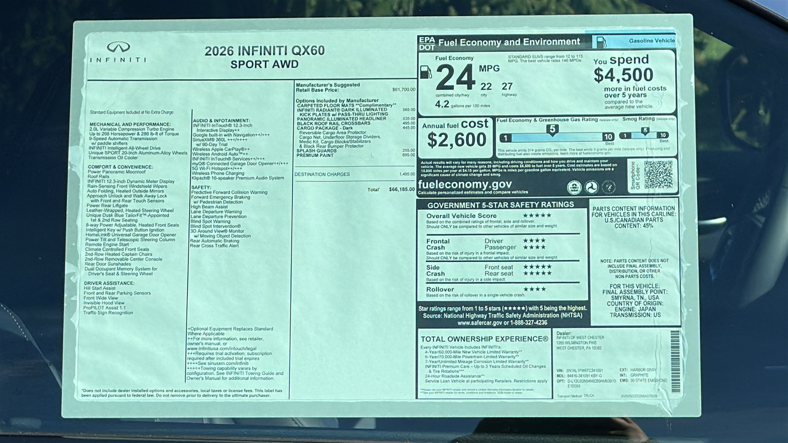 New 2026 INFINITI QX60 Sport w/ Dark Cargo Package image 13