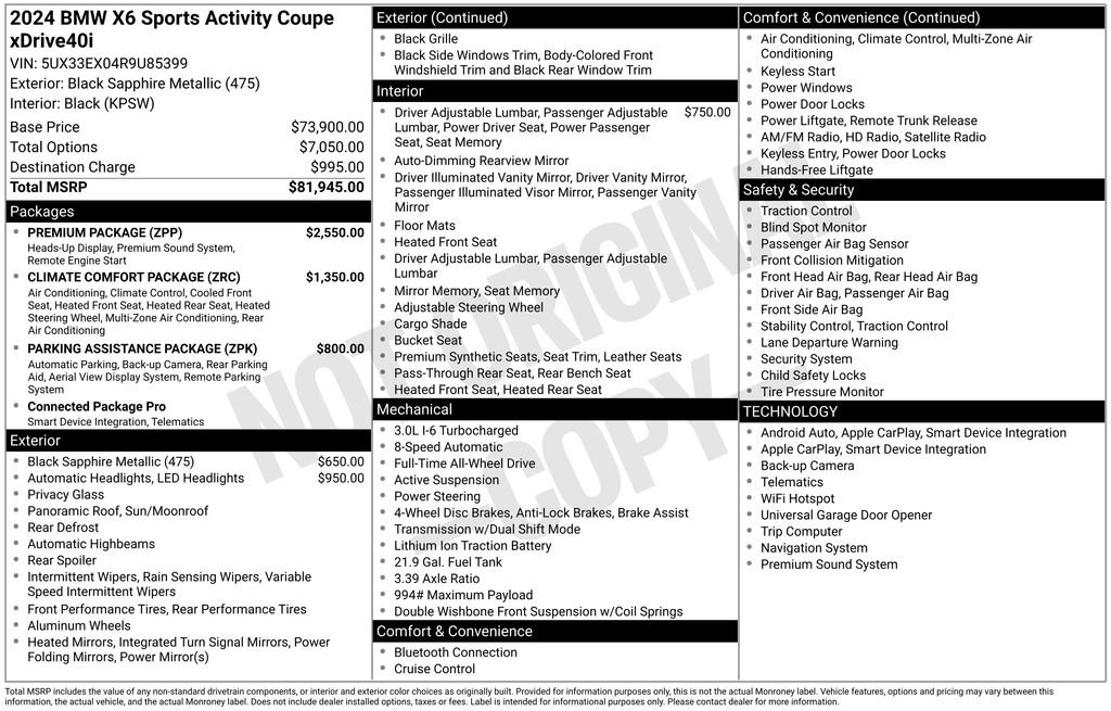 Used 2024 BMW X6 xDrive40i image 59