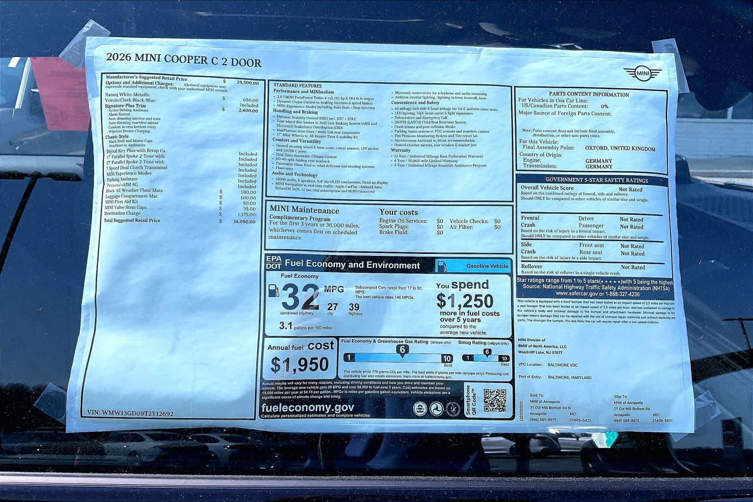 Used 2026 MINI Cooper 2-Door Hardtop FWD image 19