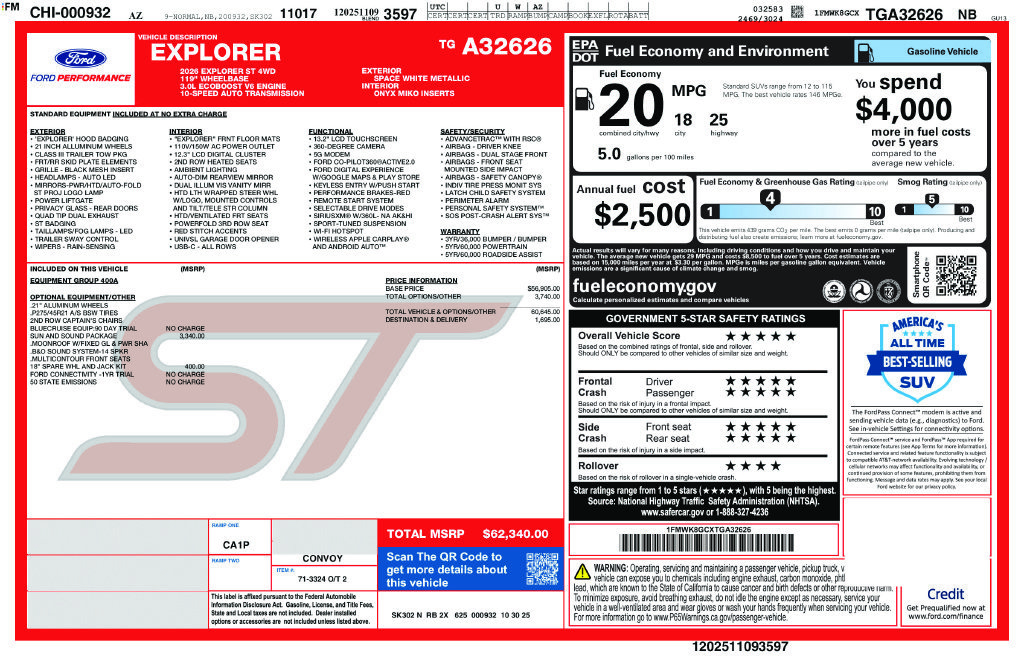 Used 2026 Ford Explorer ST w/ Sun And Sound Package AWD/4WD image 4