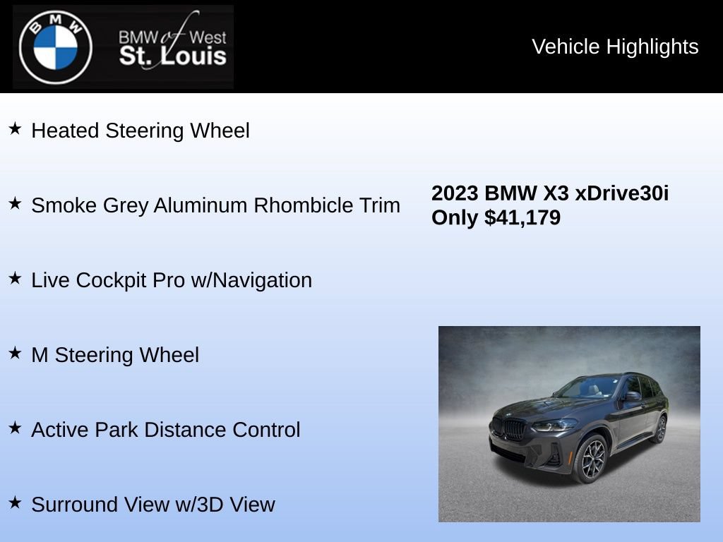 Used 2023 BMW X3 xDrive30i w/ M Sport Package AWD/4WD image 31