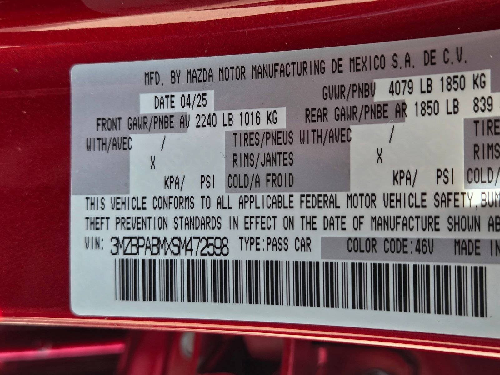 Certified 2025 MAZDA MAZDA3 s FWD image 32