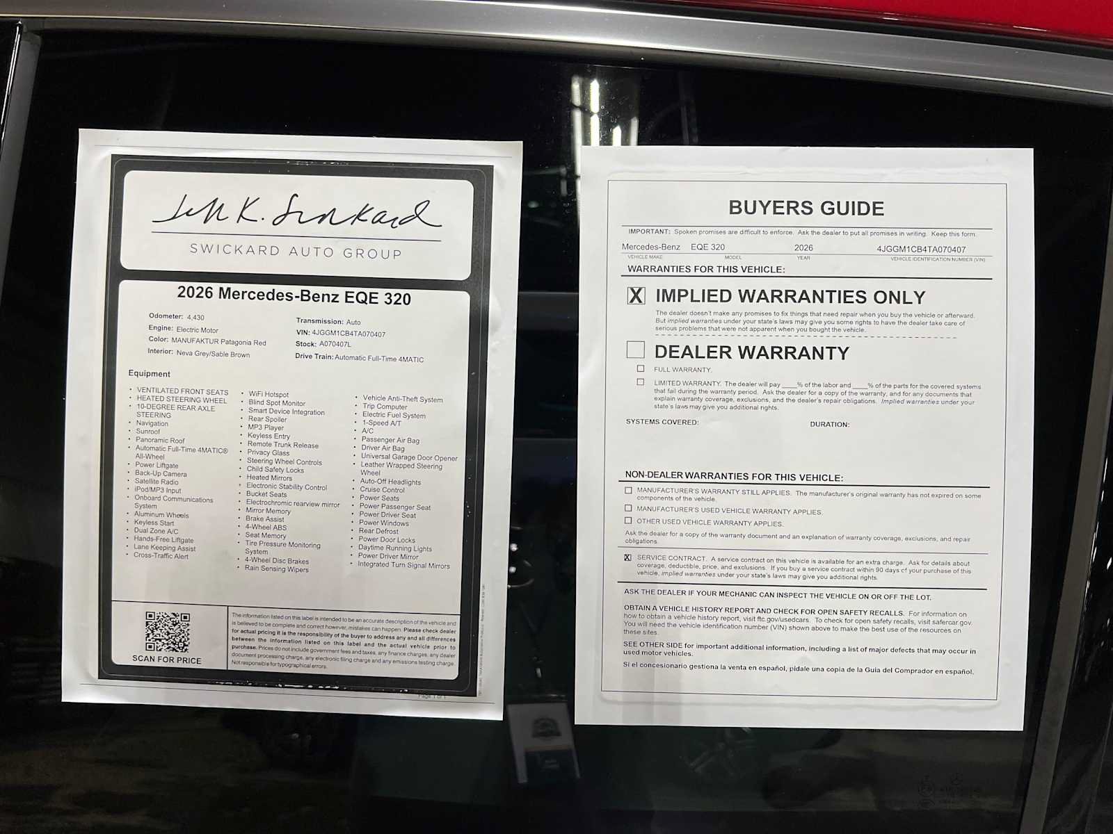 Used 2026 Mercedes-Benz EQE 320 4MATIC SUV image 48