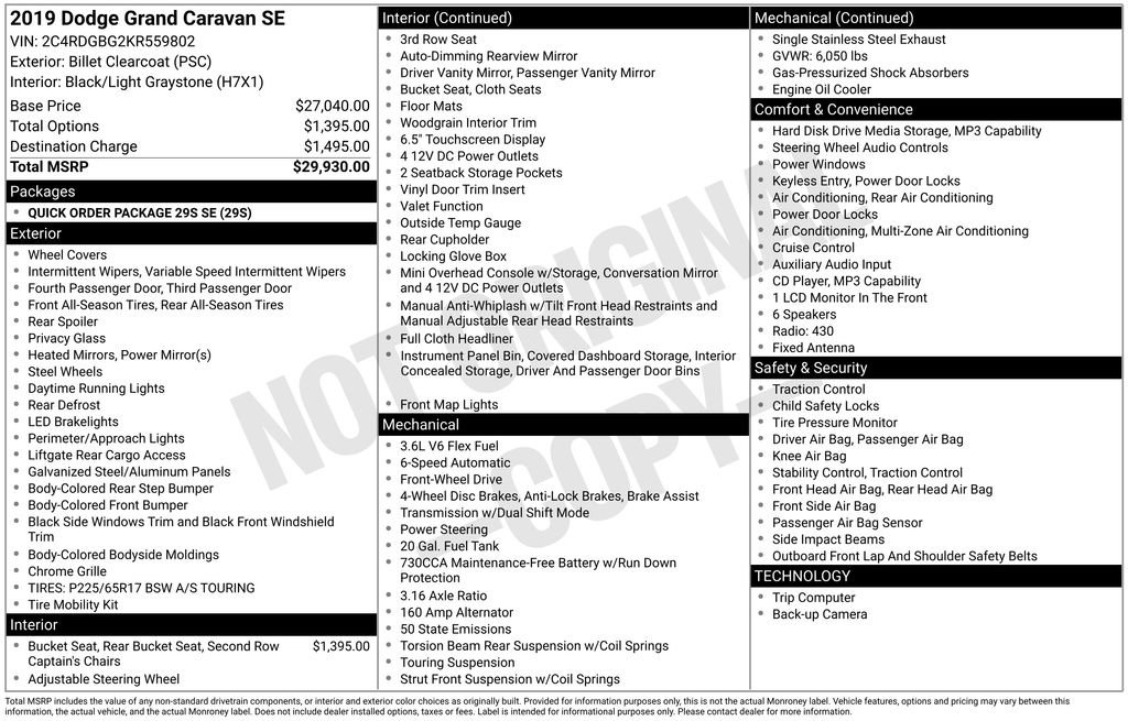 Used 2019 Dodge Grand Caravan SE FWD image 27