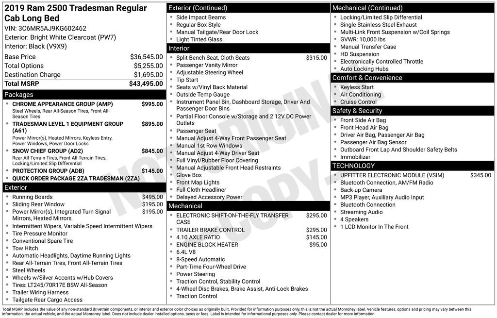 Used 2019 RAM 2500 Tradesman w/ Chrome Appearance Group image 5