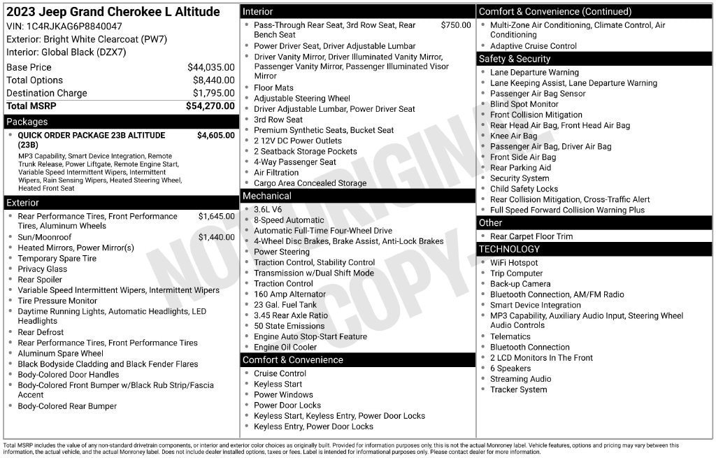 Used 2023 Jeep Grand Cherokee L Laredo AWD/4WD image 2