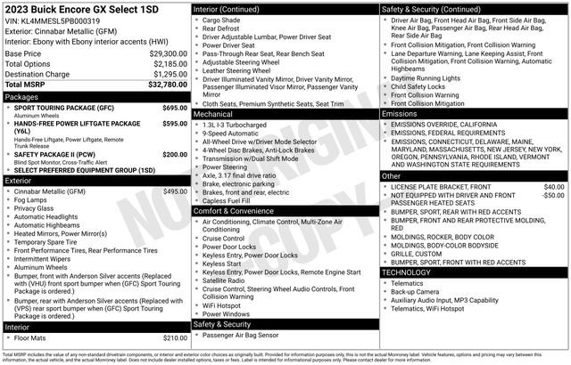 Certified 2023 Buick Encore GX Select w/ Sport Touring Package image 20