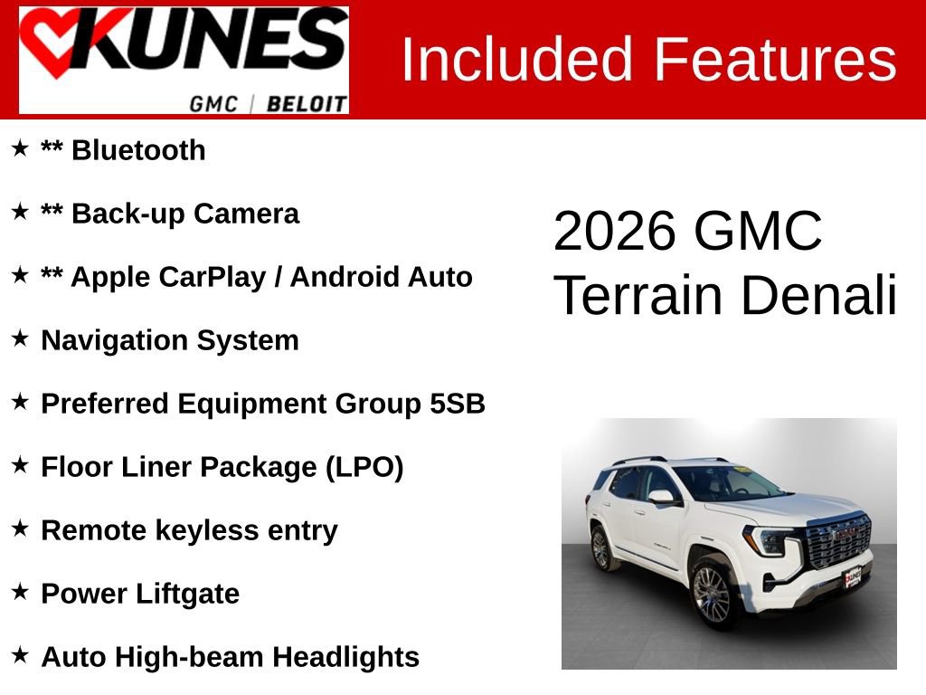 New 2026 GMC Terrain Denali w/ LPO, Floor Liner Package image 2