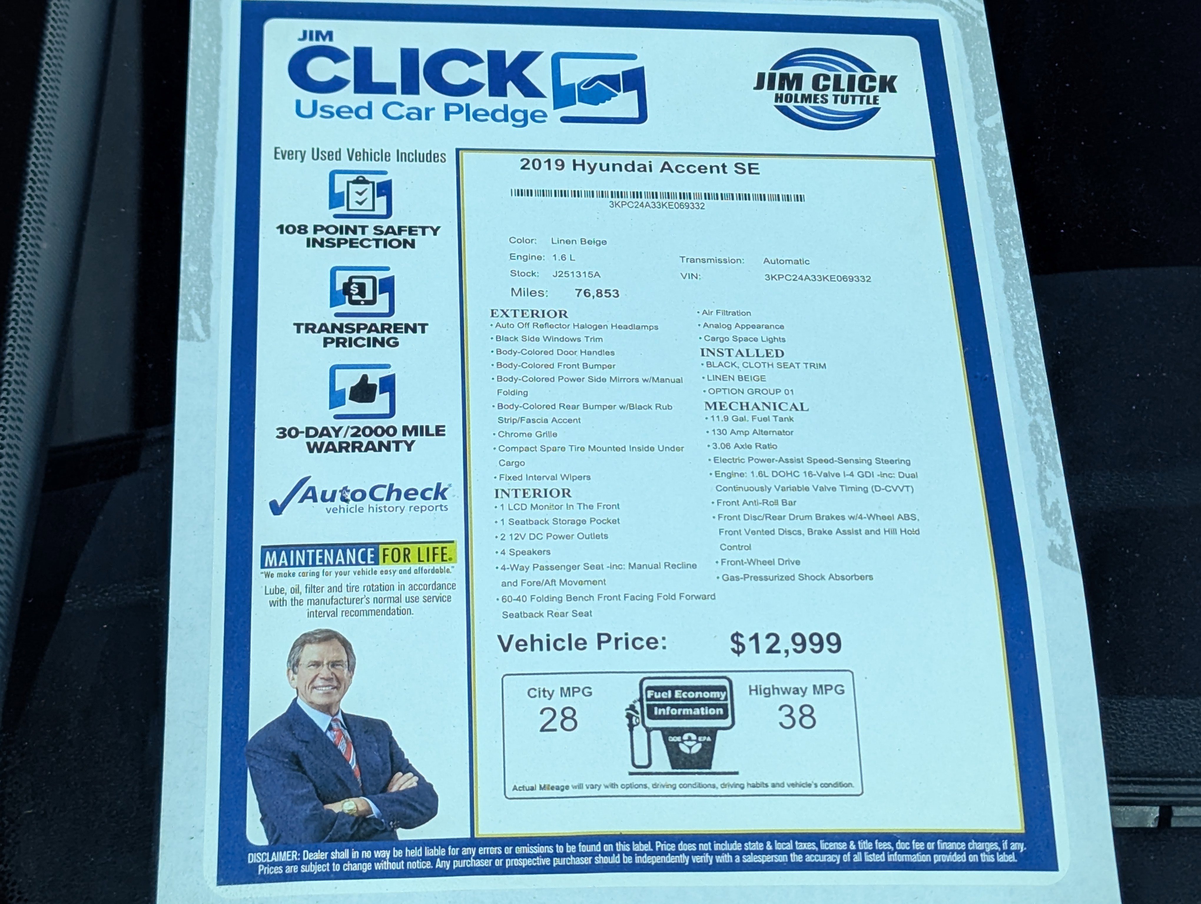 Used 2019 Hyundai Accent SE image 13