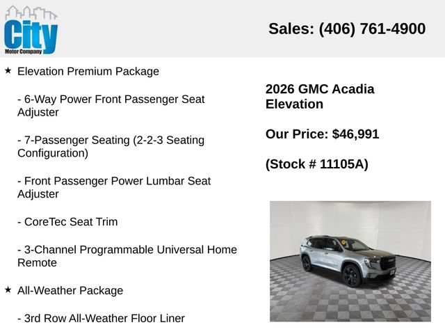 Used 2026 GMC Acadia Elevation w/ Black Edition AWD/4WD image 7