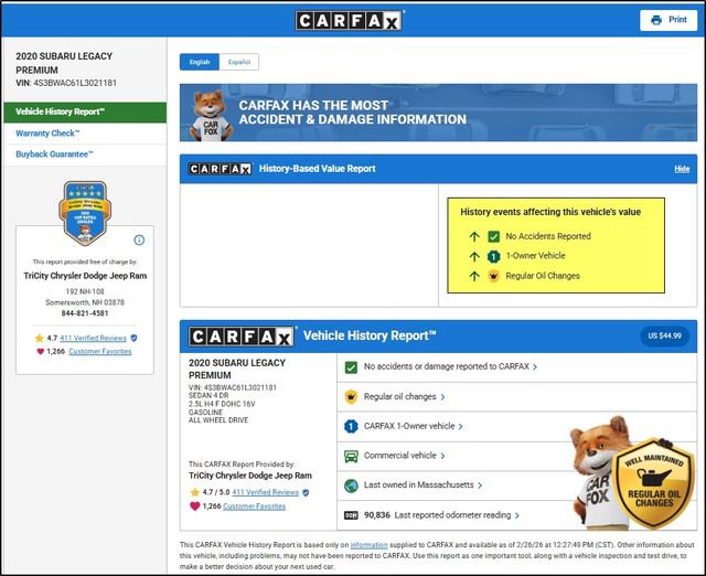 Used 2020 Subaru Legacy Premium image 11