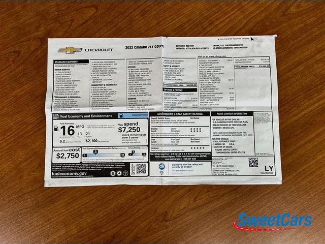 Used 2022 Chevrolet Camaro ZL1 RWD image 51