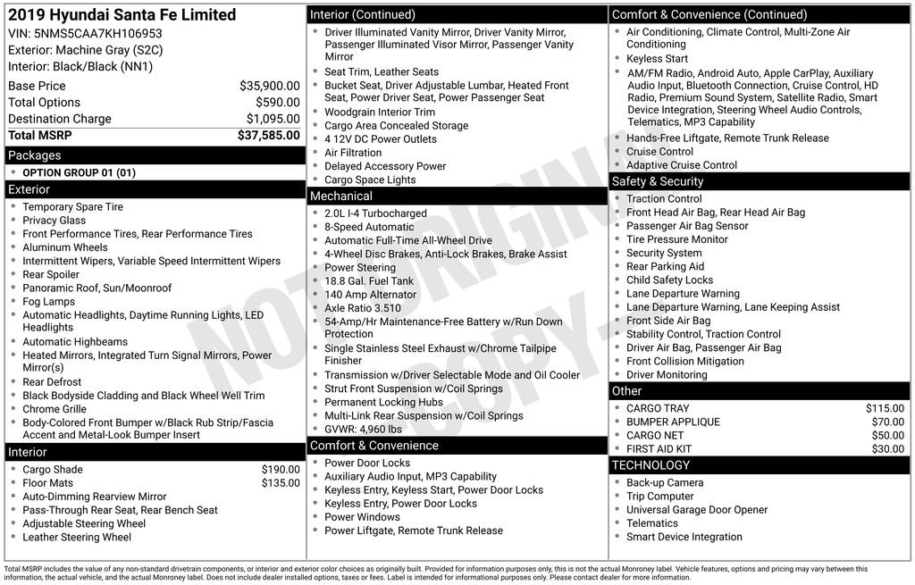 Used 2019 Hyundai Santa Fe Limited image 25