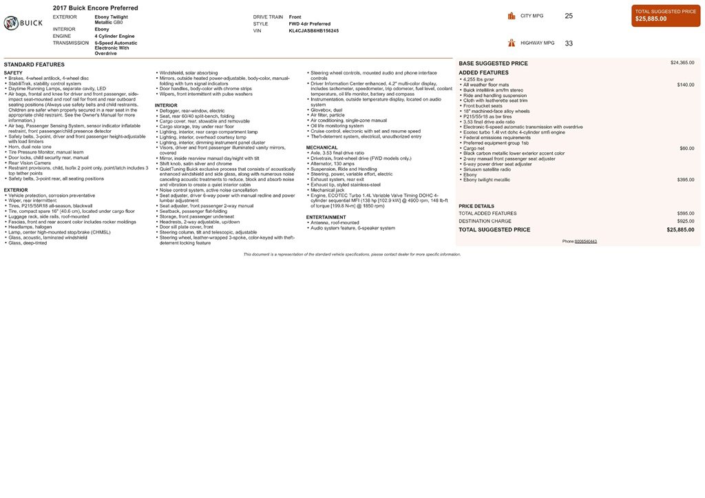 Used 2017 Buick Encore Preferred image 9