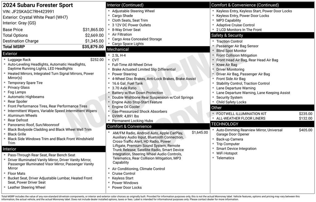 Certified 2024 Subaru Forester Sport image 26